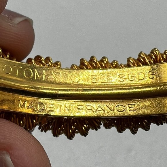 Vintage Estate Gold Tone Barrette Hair Clip Otomatic France Clip - Picture 4 of 5